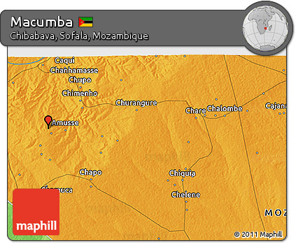 Political 3D Map of Macumba
