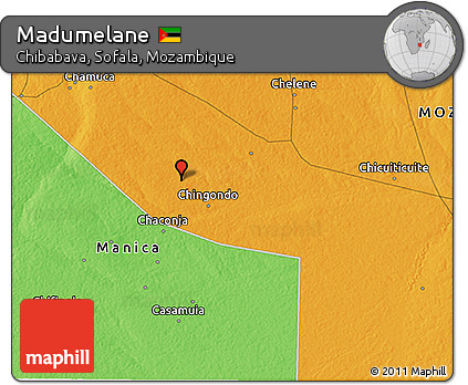 Political 3D Map of Madumelane