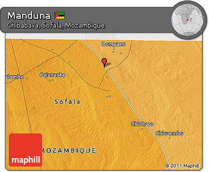 Political 3D Map of Manduna