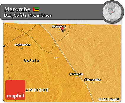 Political 3D Map of Marombe