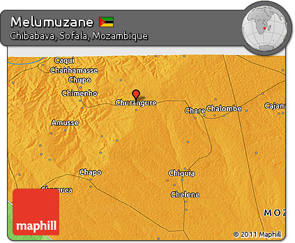 Political 3D Map of Melumuzane