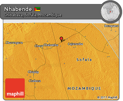 Political 3D Map of Nhabende