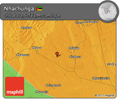 Political 3D Map of Nhachunga