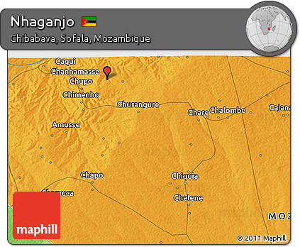 Political 3D Map of Nhaganjo