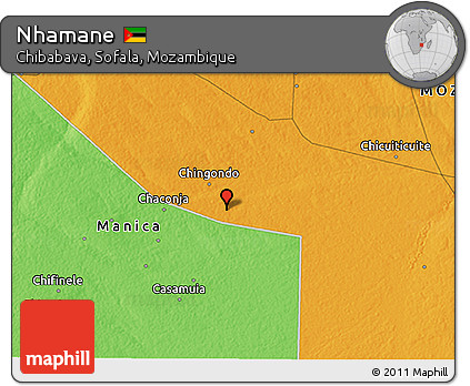 Political 3D Map of Nhamane