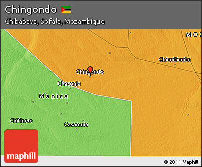 Political 3D Map of Chingondo