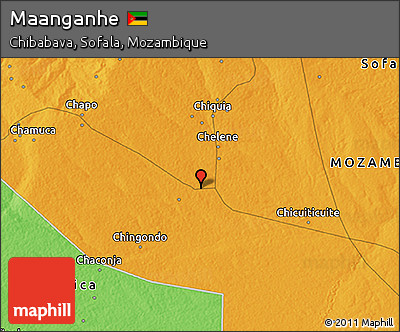 Political 3D Map of Maanganhe