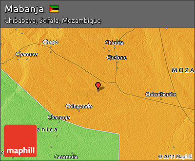 Political 3D Map of Mabanja