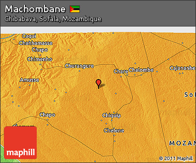 Political 3D Map of Machombane