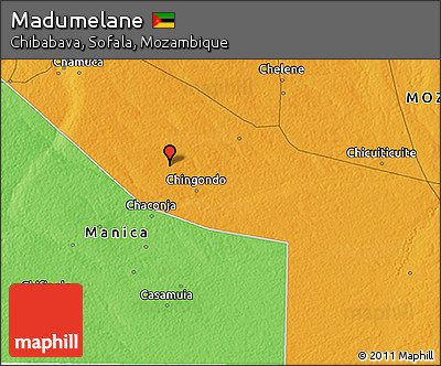 Political 3D Map of Madumelane