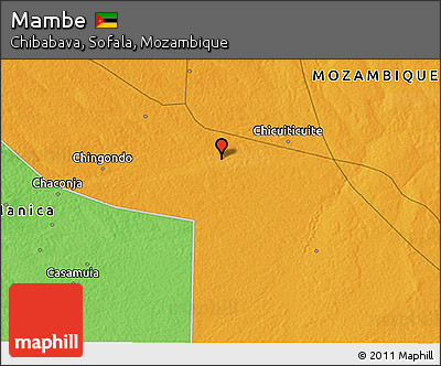 Political 3D Map of Mambe