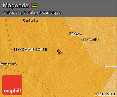 Political 3D Map of Maponda