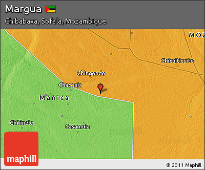 Political 3D Map of Margua