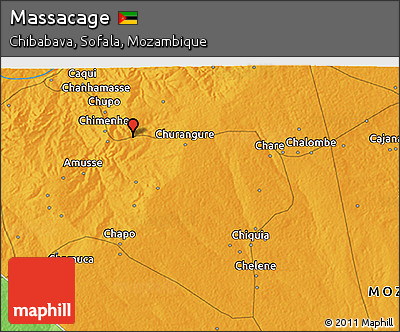 Political 3D Map of Massacage