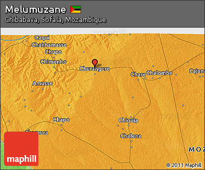 Political 3D Map of Melumuzane