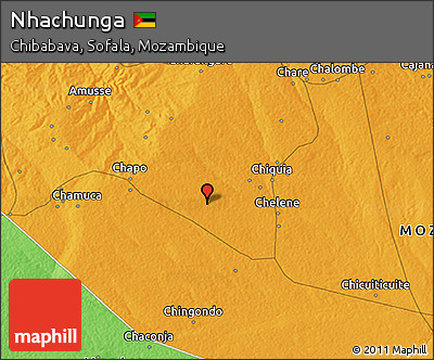 Political 3D Map of Nhachunga