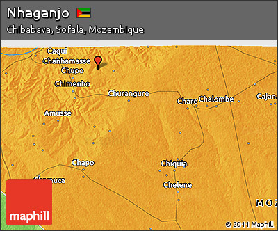 Political 3D Map of Nhaganjo