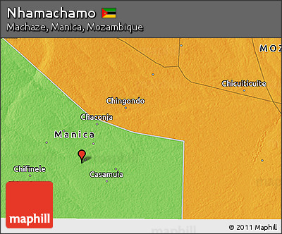 Political 3D Map of Nhamachamo