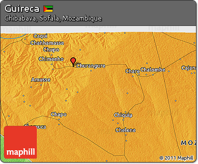 Political 3D Map of Guireca