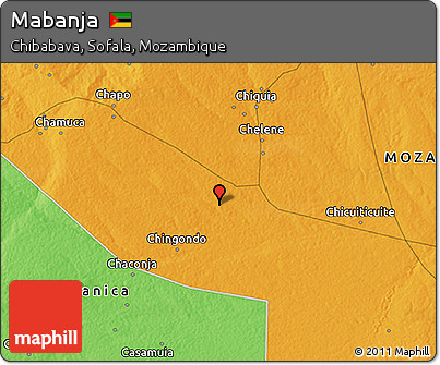Political 3D Map of Mabanja