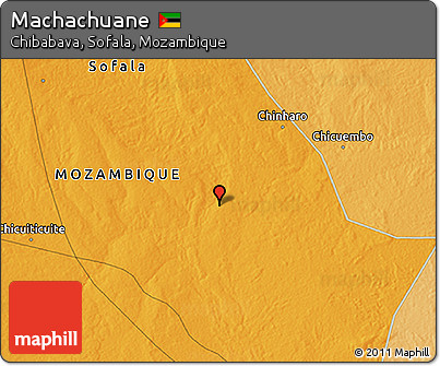 Political 3D Map of Machachuane