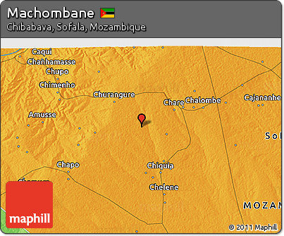 Political 3D Map of Machombane