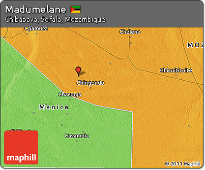 Political 3D Map of Madumelane