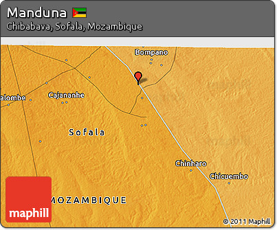 Political 3D Map of Manduna