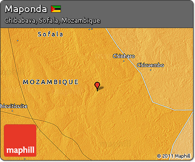 Political 3D Map of Maponda