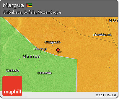 Political 3D Map of Margua