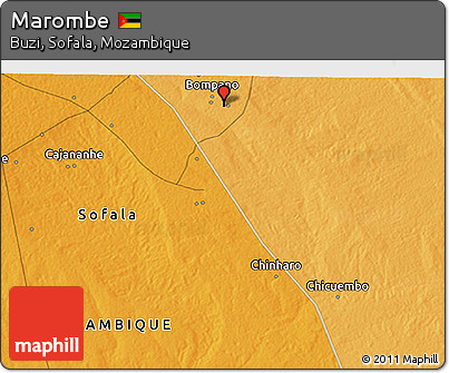 Political 3D Map of Marombe