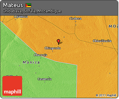 Political 3D Map of Mateus