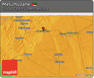 Political 3D Map of Melumuzane