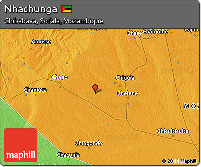 Political 3D Map of Nhachunga