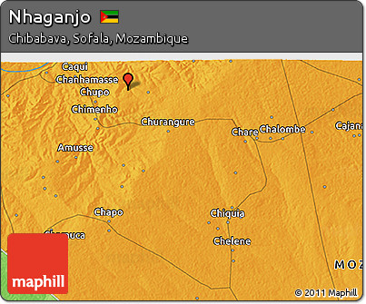 Political 3D Map of Nhaganjo