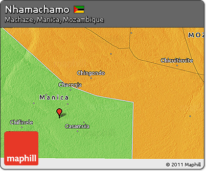 Political 3D Map of Nhamachamo