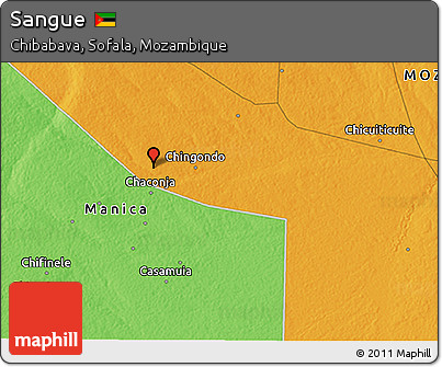 Political 3D Map of Sangue