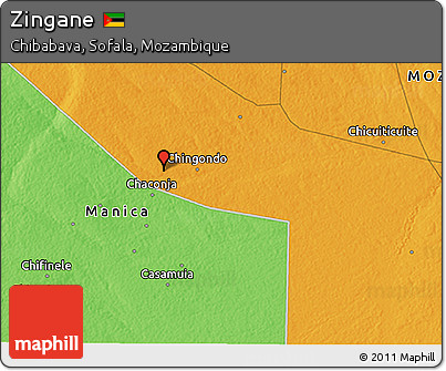 Political 3D Map of Zingane