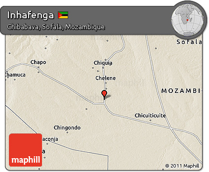 Shaded Relief 3D Map of Inhafenga