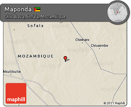 Shaded Relief 3D Map of Maponda