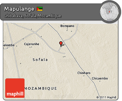 Shaded Relief 3D Map of Mapulange