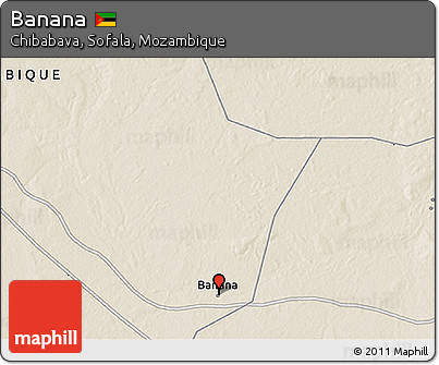 Shaded Relief 3D Map of Banana
