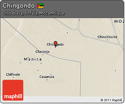 Shaded Relief 3D Map of Chingondo