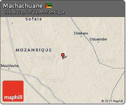 Shaded Relief 3D Map of Machachuane
