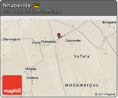 Shaded Relief 3D Map of Nhabende