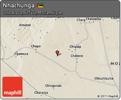 Shaded Relief 3D Map of Nhachunga