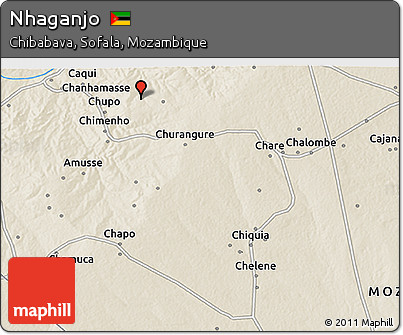 Shaded Relief 3D Map of Nhaganjo
