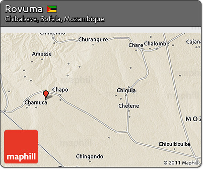 Shaded Relief 3D Map of Rovuma