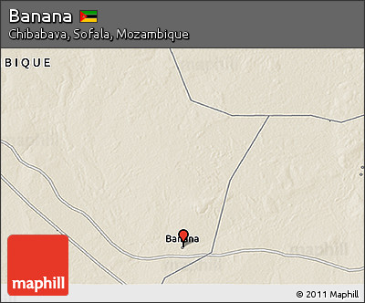 Shaded Relief 3D Map of Banana