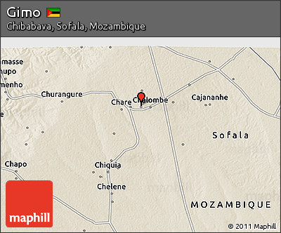 Shaded Relief 3D Map of Gimo
